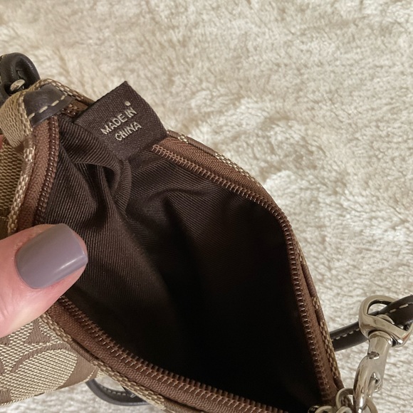 Coach Signature C Jacquard Wristlet with Leather Strap - Picture 5 of 5